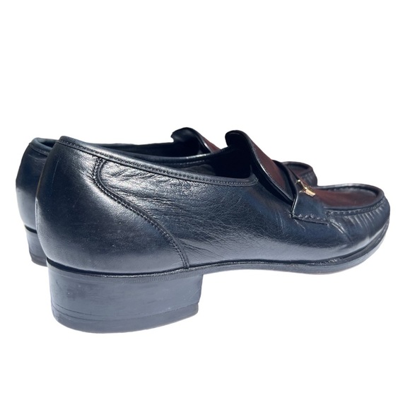 Mens Vintage Fendi Black Leather Loafers with 1” heel for added height Size 9.5 - Picture 11 of 12